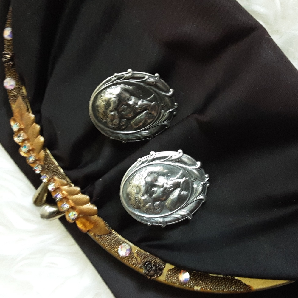 Vintage Art Nouveau Hand Engraved Sterling Silver "Victorian" Earrings